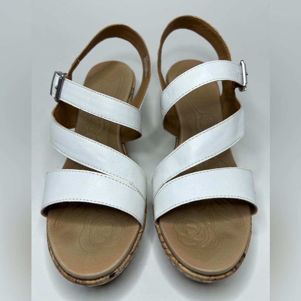 B.O.C. Schirra White Casual Open Toe Platform Cork Wedge Heel Sandal Size 11 - Picture 11 of 14